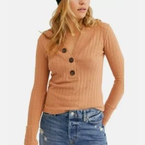 NWOT Free People Oliver Henley Shirt Clay